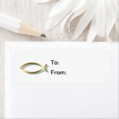 Goud Christelijk Vis Cadeau Labels (Insitu)