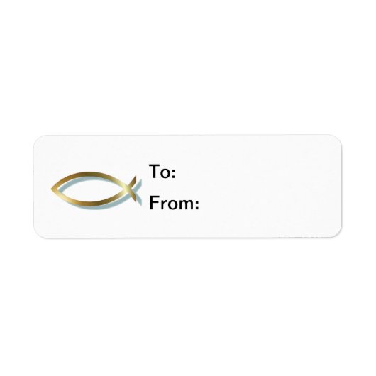 Goud Christelijk Vis Cadeau Labels (Voorkant)