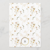 Goud Cirkel Monogram Ovaal Gedroogde wilde bloem Kaart (Achterkant)