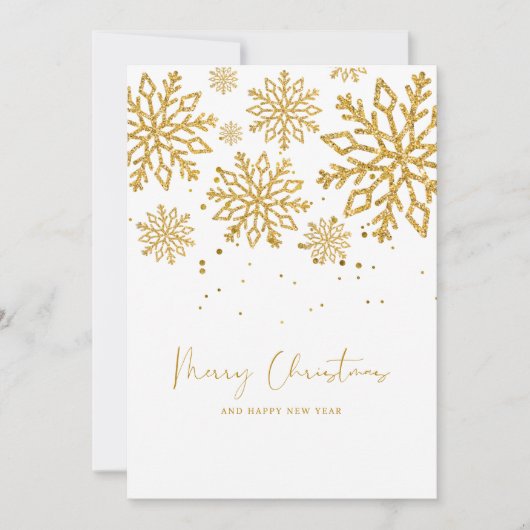 Goud Classy en Elegant Persoonlijk Kerstmis Feestdagenkaart (Voorkant)