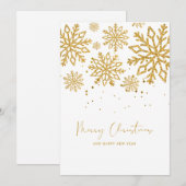 Goud Classy en Elegant Persoonlijk Kerstmis Feestdagenkaart (Voorkant / Achterkant)