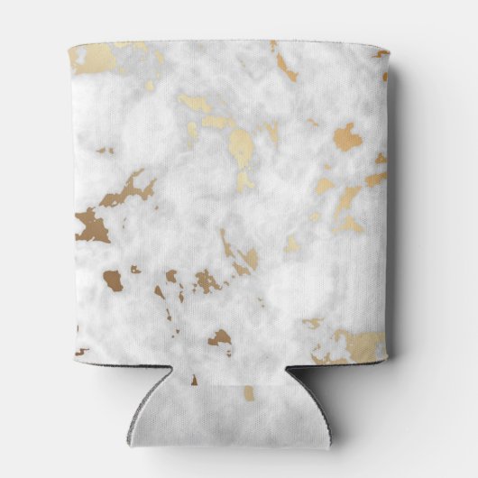 Goud Classy Marmeren stenen ontwerp Blikjeskoeler (Achterkant)