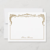 Goud Classy Script gepersonaliseerd briefpapier Notitiekaartje (Voorkant)