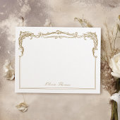 Goud  Classy Script gepersonaliseerd briefpapier Notitiekaartje