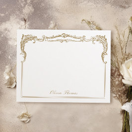 Goud Classy Script gepersonaliseerd briefpapier Notitiekaartje