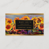 Goud Collectie van zonnebloemen Visitekaartje (Voorkant)