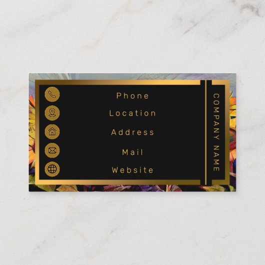 Goud Collectie van zonnebloemen Visitekaartje (Achterkant)