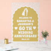 Goud Confetti 60e trouwdag Frosted Acryl Bord (Huwelijk)