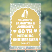 Goud Confetti 60e trouwdag Frosted Acryl Bord (Neutraal)