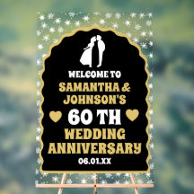 Goud Confetti 60e trouwdag Welkom