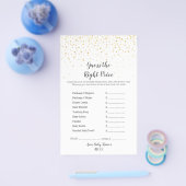 Goud Confetti Baby shower RaadDe juiste prijs Flyer (Enkel)
