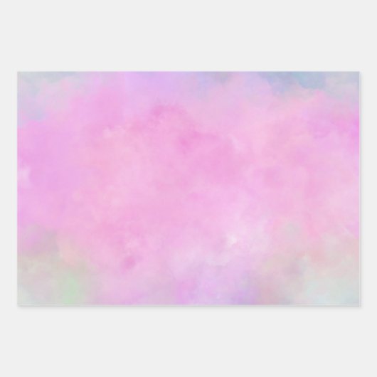 Goud Confetti Blauw Roze Paarse Girly Waterverf Inpakpapier Vel (Voorkant 2)