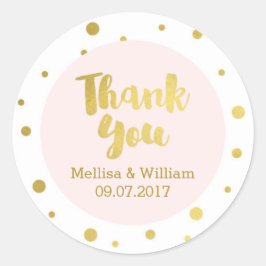 Goud Confetti Blush Roze Bruiloft Favor Labels