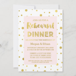 Goud Confetti Blush Roze Repetitie Diner Party Kaart