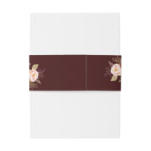 Goud Confetti Bourgondië Floral bruiloft Uitnodigingen Wikkel (Achterkant Voorbeeld)