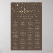 Goud Confetti bruin-alfabetisch zetdiagram Poster (Voorkant)