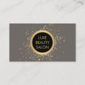 Goud Confetti Circle Grey Visitekaartje (Voorkant)