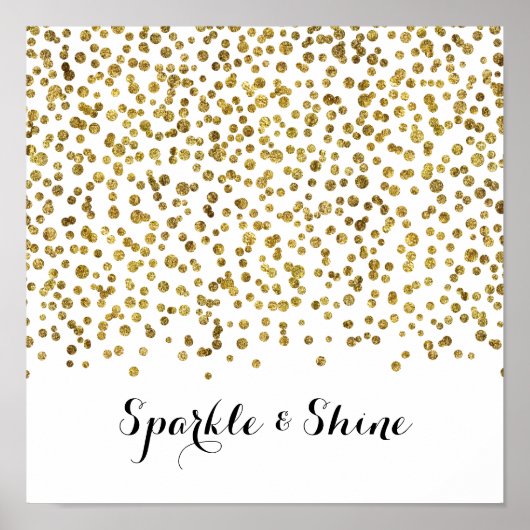 Goud Confetti Dot Sparkle en Shine Poster (Voorkant)