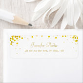 Goud Confetti Elegant Script Luxe Modern Etiket (Insitu)