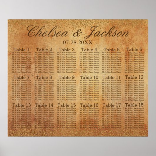 Goud Confetti en  grunge - 18 Zitkuur Poster (Voorkant)