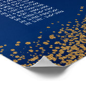 Goud Confetti en marineblauw - 15-zitplaatsingssch Poster (Hoek)