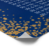 Goud Confetti en marineblauw - 18 Zitschema Poster (Hoek)
