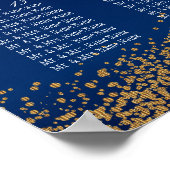 Goud Confetti en marineblauw - 18 Zitschema Poster (Hoek)