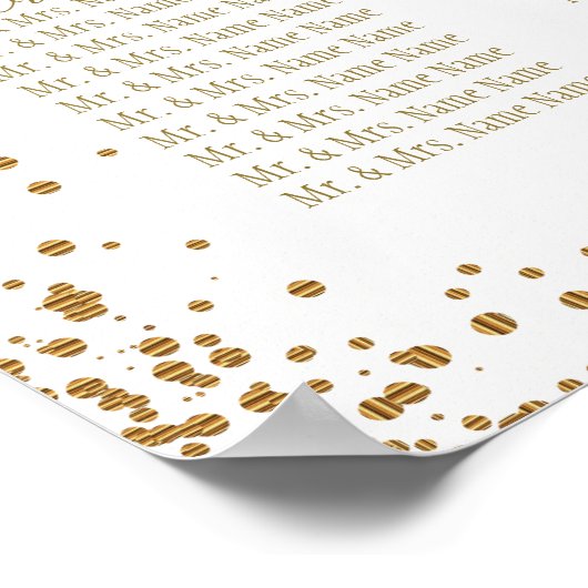 Goud Confetti en wit - 24 Zitkuur Poster (Hoek)