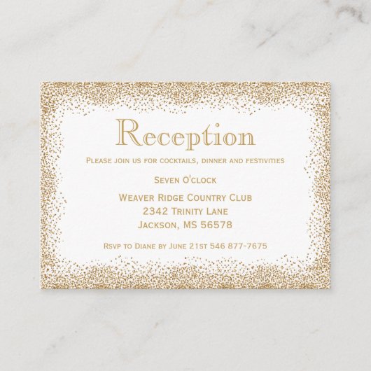 Goud Confetti en wit Informatiekaartje (Voorkant)