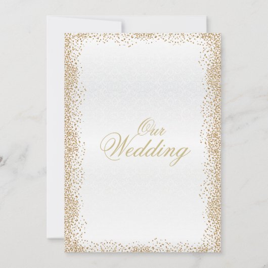 Goud Confetti en wit Kaart (Achterkant)