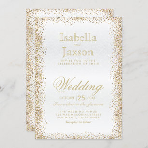 Goud Confetti en wit Kaart