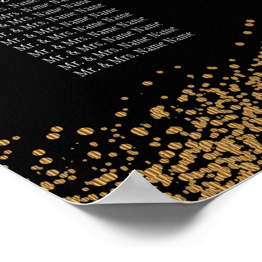 Goud Confetti en zwart - 15-zitkaars Poster (Hoek)