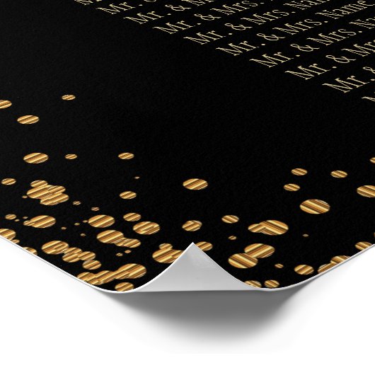 Goud Confetti en zwart - 15-zitkaars Poster (Hoek)