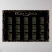 Goud Confetti en zwart - 15-zitkaars Poster (Voorkant)