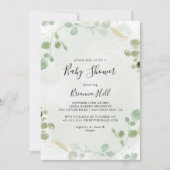 Goud Confetti Eucalyptus Foliage Baby shower Kaart (Voorkant)