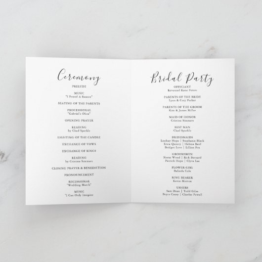 Goud Confetti Eucalyptus Foliage Folded Wedding Programma (Binnen)