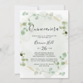 Goud Confetti Eucalyptus Foliage Kaart (Voorkant)