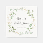 Goud Confetti Eucalyptus Foliage Vrijgezellenfeest Servet (Voorkant)