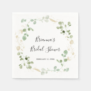 Goud Confetti Eucalyptus Foliage Vrijgezellenfeest Servet