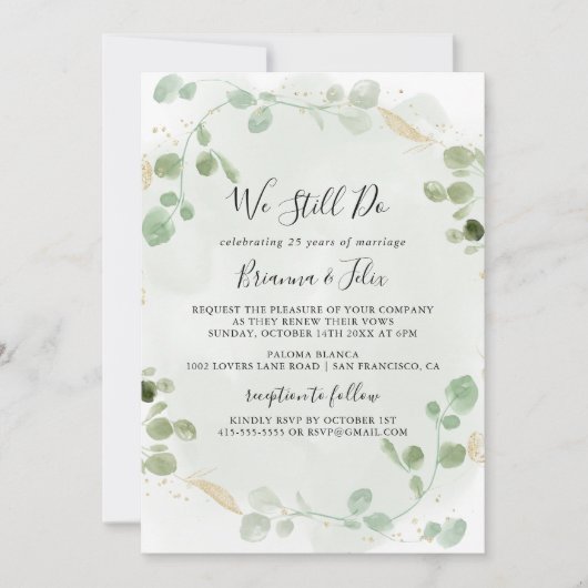 Goud Confetti Eucalyptus We hebben nog steeds een  Kaart (Voorkant)