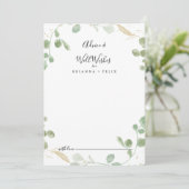 Goud Confetti Eucalyptus Weddenschap Advieskaart (Staand voorkant)