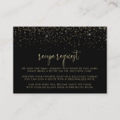 Goud Confetti Fancy Script Bruiloft Recept Aanvraa Informatiekaartje (Voorkant)