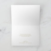 Goud Confetti Fancy Script Gevouwen Bruiloft Bedankkaart (Binnen)