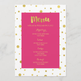 Goud Confetti Fuchsia Hot Roze Bruiloft Menu