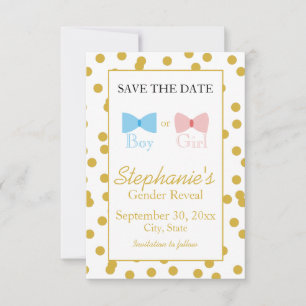 Goud Confetti Geslacht Bang en Stropdas Save The Date