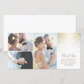 Goud confetti glamour witte trouwtrouwkaart bedank bedankkaart (Voorkant / Achterkant)
