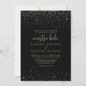 Goud Confetti kalligrafie script Nuestra Boda Kaart (Voorkant)
