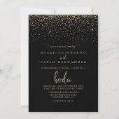 Goud Confetti kalligrafie Script Spaans bruiloft Kaart (Voorkant)
