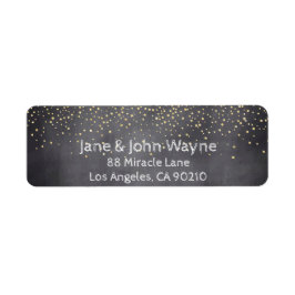Goud Confetti krijtbord bruiloft retour adres Etiket