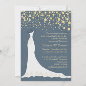 Goud confetti, met grijs blauw Vrijgezellenfeest Kaart (Voorkant)